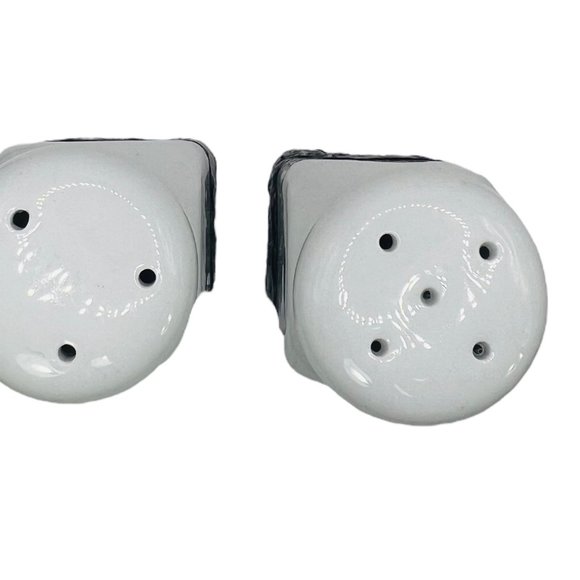 Artisan Ceramic Salt & Pepper Shakers Upcycled with Silver Blend Boho Metalwork - Picture 2 of 11